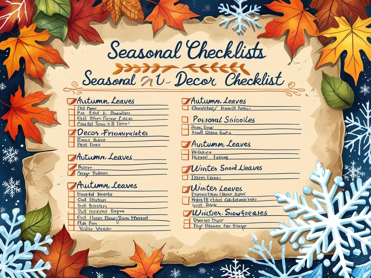 Seasonal Decor Checklists